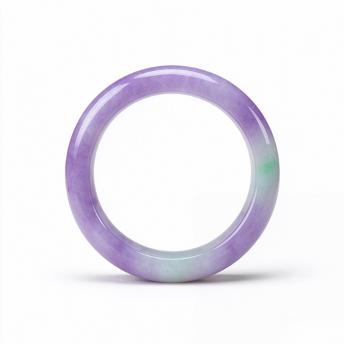 Lavender Purple Jade Bangle, Natural Light Purple Gemstone Bracelet, Vintage Oriental Women Jewelry