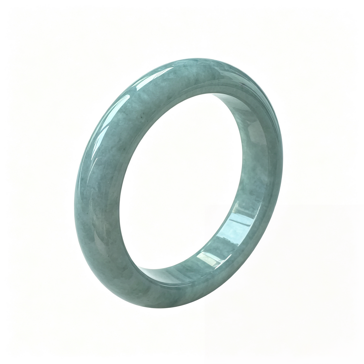 Grade A Natural Burmese Jadeite Bangle, Blue-Green Jade Bracelet