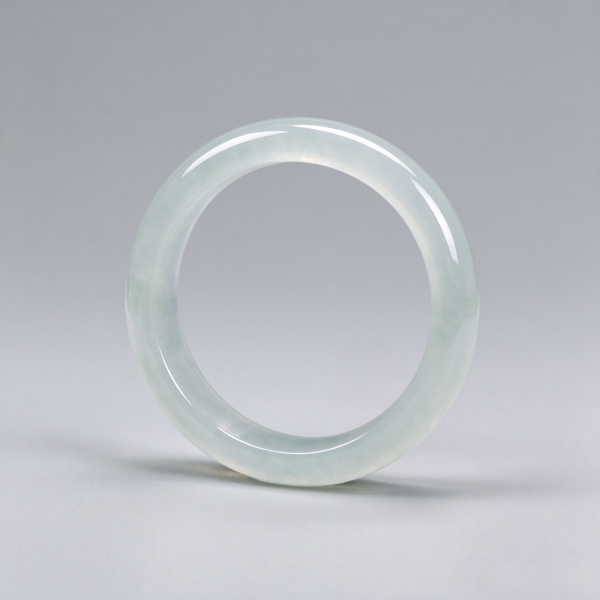 Icy Transparent Pale Jade Bangle, High Clarity Ice Jade Bracelet, Minimalist Oriental Gem Jewelry